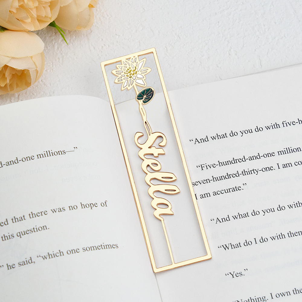 Colorful Birthday Flower Bookmark, Custom Name Bookmark, Personalized Name Bookmark, Cutting 3D Names, Women Birthday Commemorative Gifts