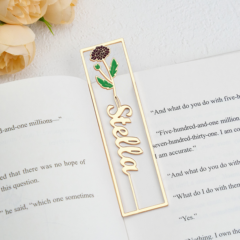 Colorful Birthday Flower Bookmark, Custom Name Bookmark, Personalized Name Bookmark, Cutting 3D Names, Women Birthday Commemorative Gifts