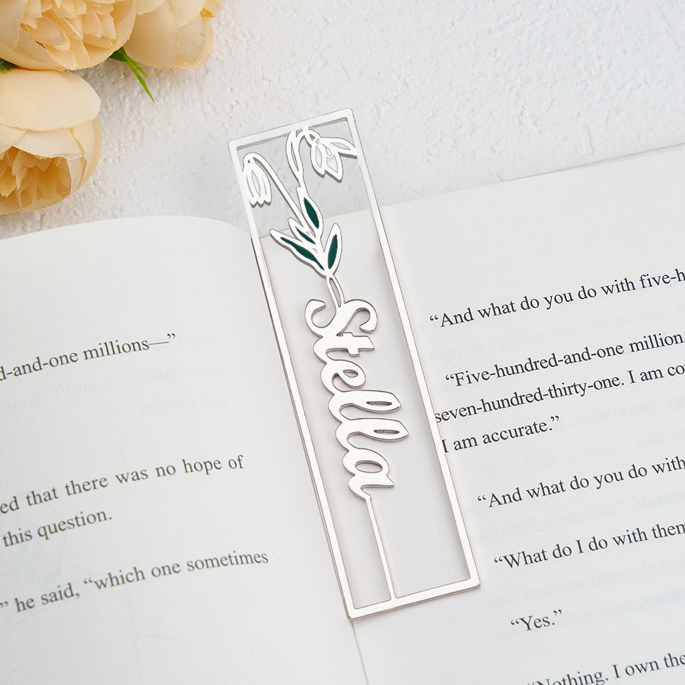 Colorful Birthday Flower Bookmark, Custom Name Bookmark, Personalized Name Bookmark, Cutting 3D Names, Women Birthday Commemorative Gifts