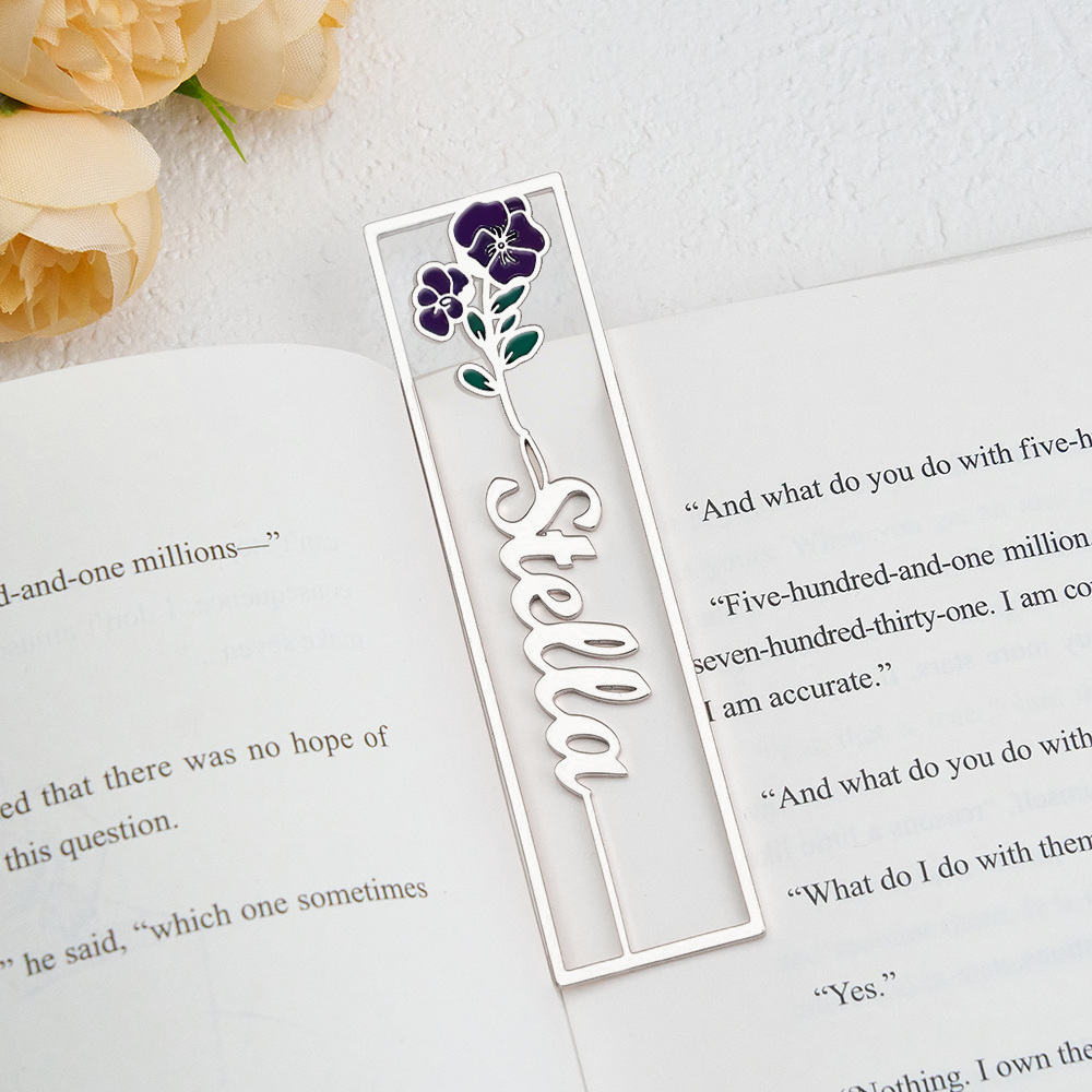 Colorful Birthday Flower Bookmark, Custom Name Bookmark, Personalized Name Bookmark, Cutting 3D Names, Women Birthday Commemorative Gifts