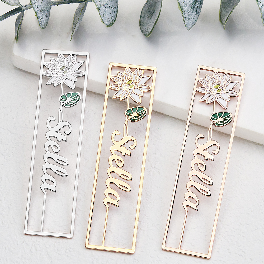 Colorful Birthday Flower Bookmark, Custom Name Bookmark, Personalized Name Bookmark, Cutting 3D Names, Women Birthday Commemorative Gifts