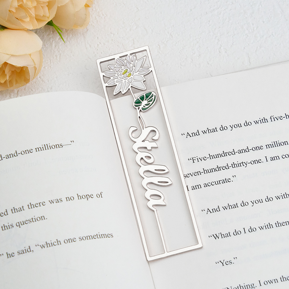 Colorful Birthday Flower Bookmark, Custom Name Bookmark, Personalized Name Bookmark, Cutting 3D Names, Women Birthday Commemorative Gifts