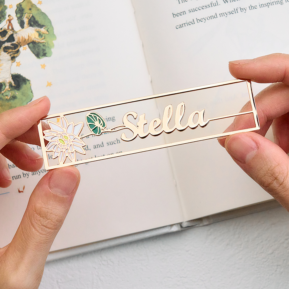 Colorful Birthday Flower Bookmark, Custom Name Bookmark, Personalized Name Bookmark, Cutting 3D Names, Women Birthday Commemorative Gifts