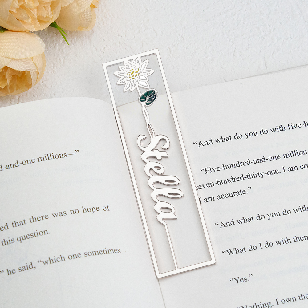 Colorful Birthday Flower Bookmark, Custom Name Bookmark, Personalized Name Bookmark, Cutting 3D Names, Women Birthday Commemorative Gifts