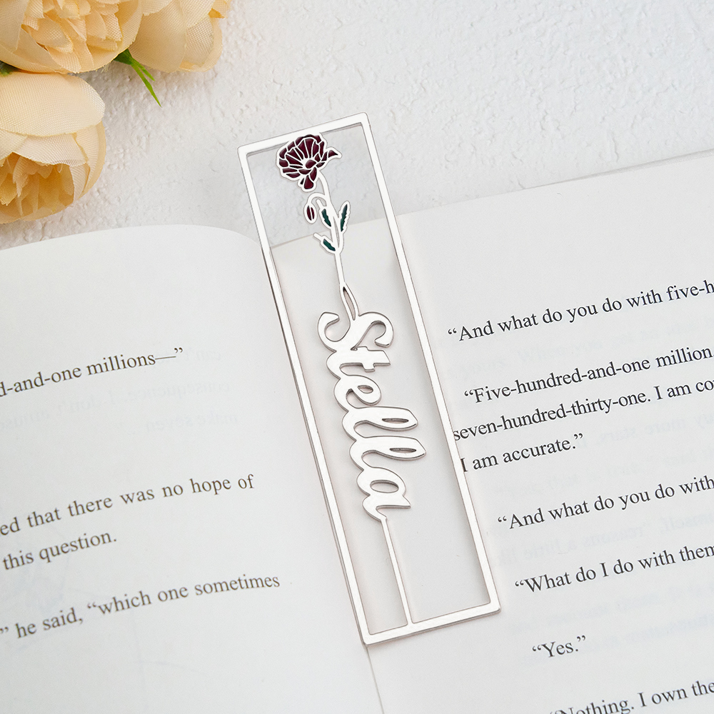 Colorful Birthday Flower Bookmark, Custom Name Bookmark, Personalized Name Bookmark, Cutting 3D Names, Women Birthday Commemorative Gifts