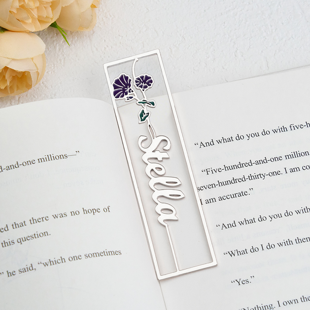 Colorful Birthday Flower Bookmark, Custom Name Bookmark, Personalized Name Bookmark, Cutting 3D Names, Women Birthday Commemorative Gifts