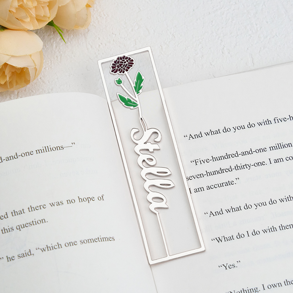 Colorful Birthday Flower Bookmark, Custom Name Bookmark, Personalized Name Bookmark, Cutting 3D Names, Women Birthday Commemorative Gifts