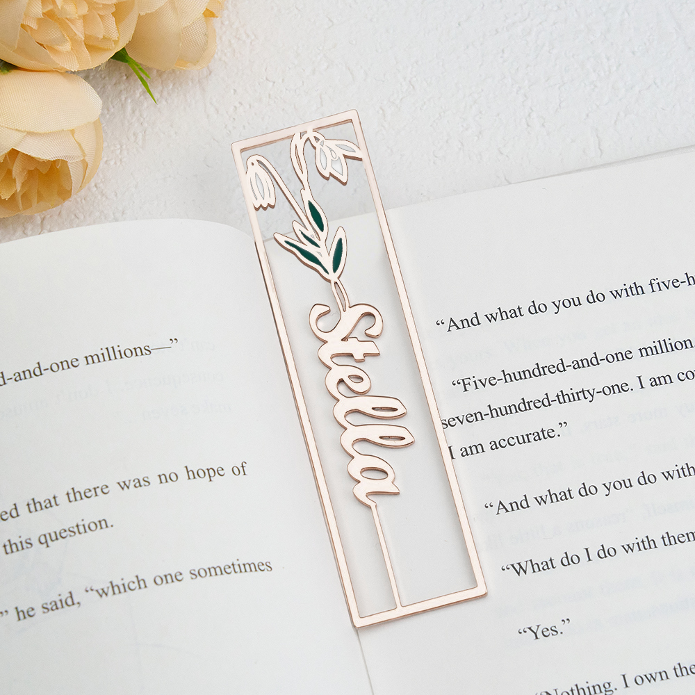 Colorful Birthday Flower Bookmark, Custom Name Bookmark, Personalized Name Bookmark, Cutting 3D Names, Women Birthday Commemorative Gifts