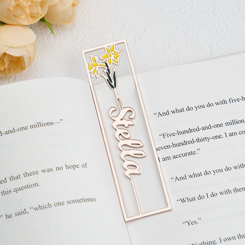 Colorful Birthday Flower Bookmark, Custom Name Bookmark, Personalized Name Bookmark, Cutting 3D Names, Women Birthday Commemorative Gifts