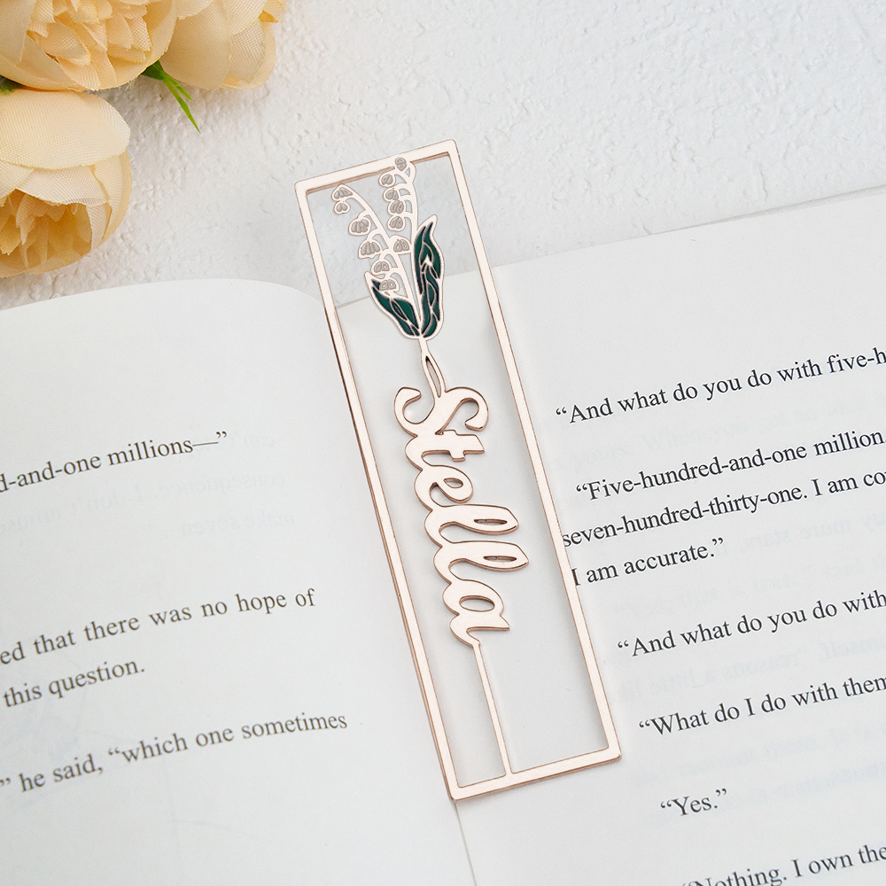 Colorful Birthday Flower Bookmark, Custom Name Bookmark, Personalized Name Bookmark, Cutting 3D Names, Women Birthday Commemorative Gifts