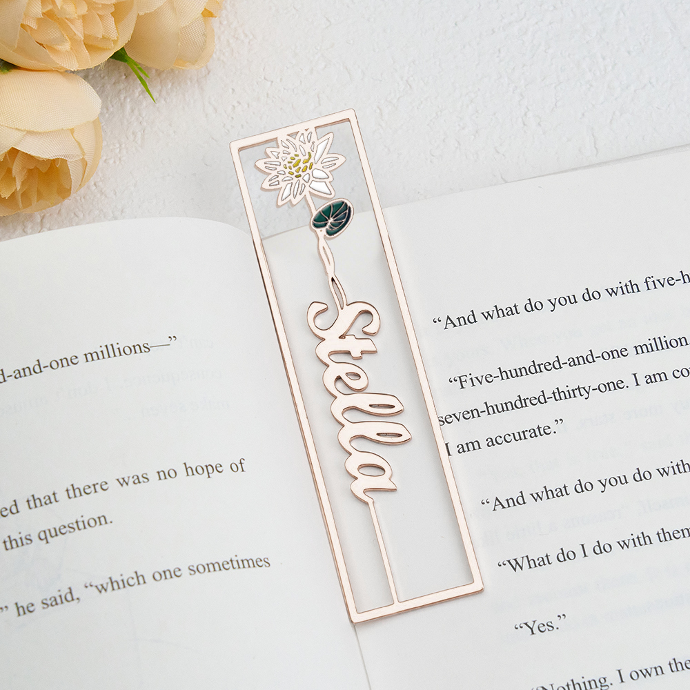 Colorful Birthday Flower Bookmark, Custom Name Bookmark, Personalized Name Bookmark, Cutting 3D Names, Women Birthday Commemorative Gifts
