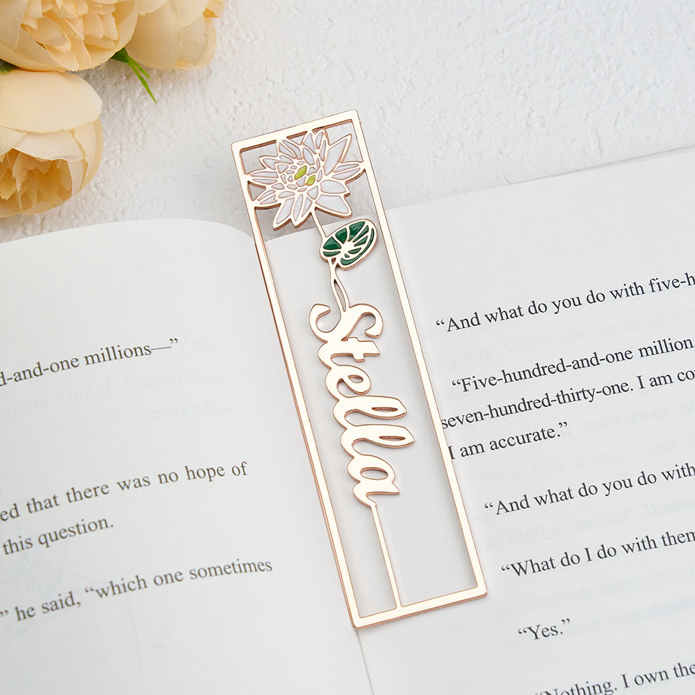 Colorful Birthday Flower Bookmark, Custom Name Bookmark, Personalized Name Bookmark, Cutting 3D Names, Women Birthday Commemorative Gifts