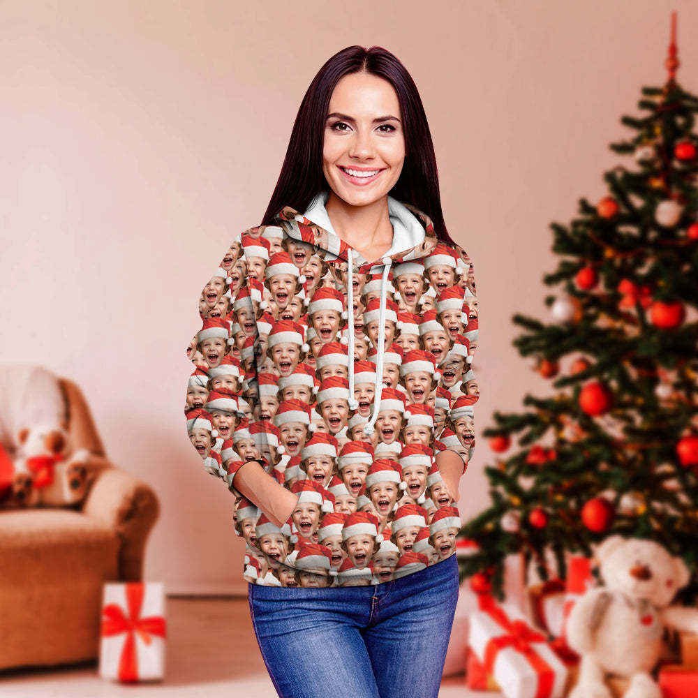 Christmas Gifts Custom Face Couples Hoodie Casual Printed Photo Hoodie For Men - 