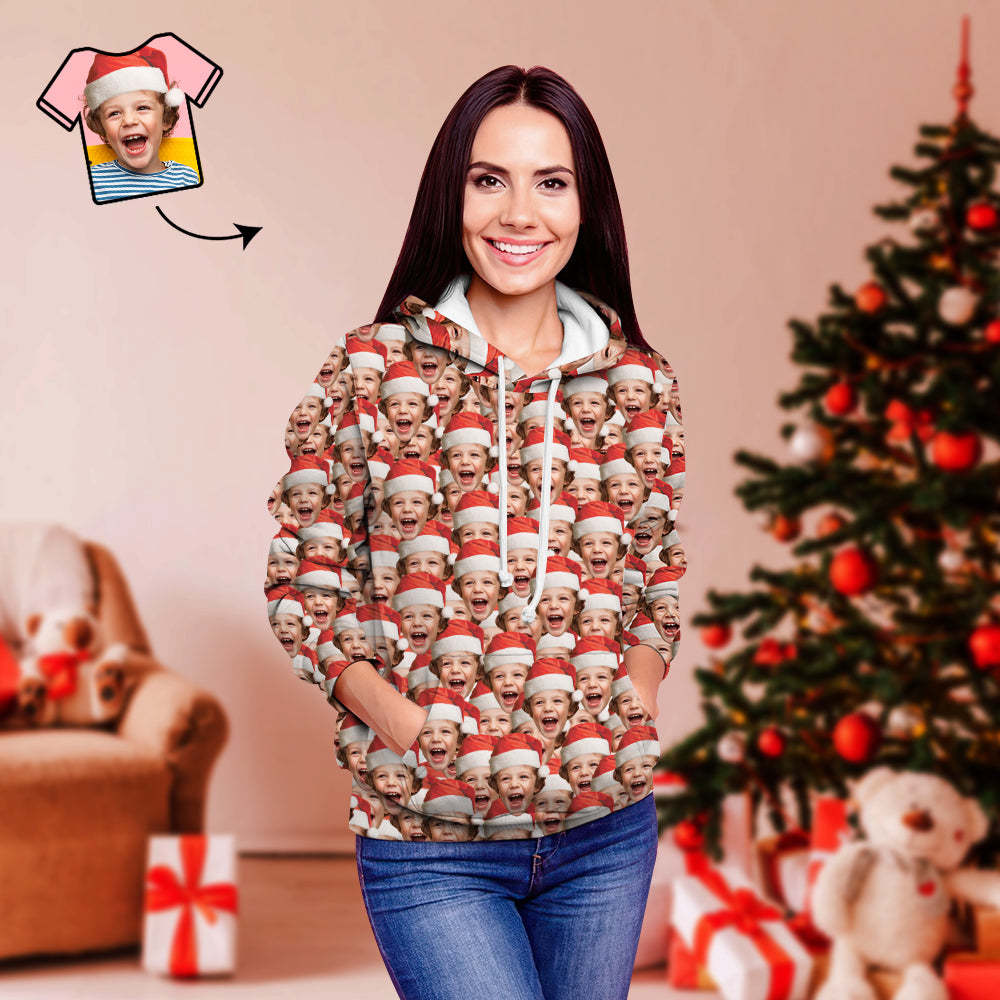 Christmas Gifts Custom Face Couples Hoodie Casual Printed Photo Hoodie For Men - 