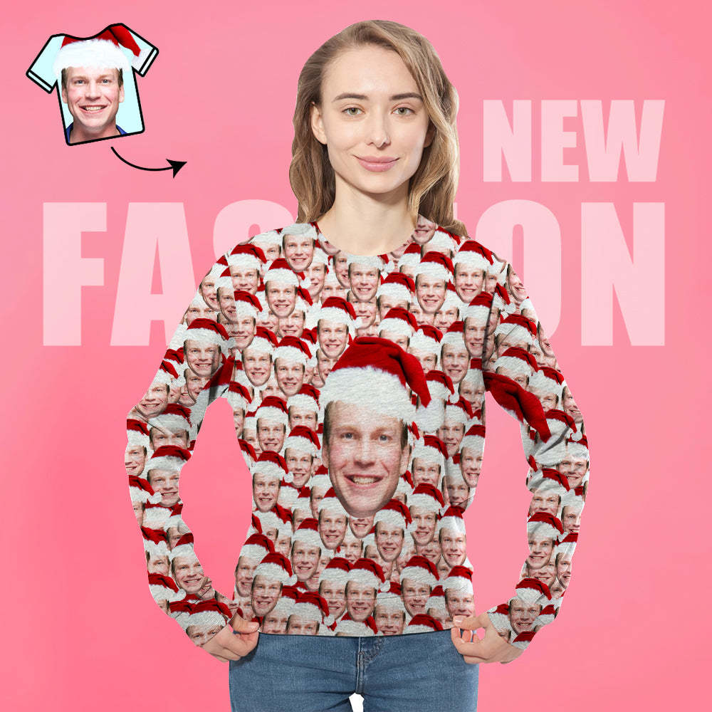 Valentine's Day Custom Face Crewneck Sweatshirt Personalized Sweatshirt for Couple - 