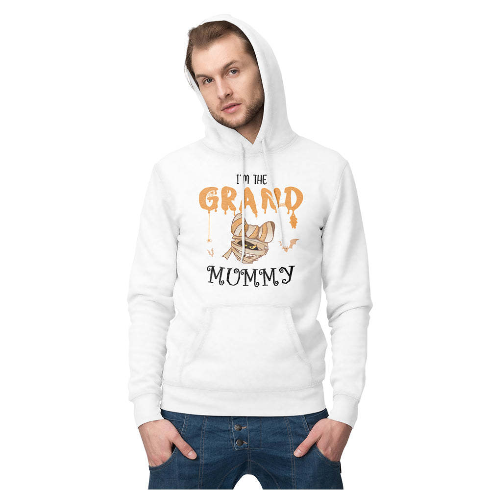 Custom Hoodie Long Sleeve Pullover Men's Hoodie Sweatshirt with Text Halloween Gift - Mummy - 