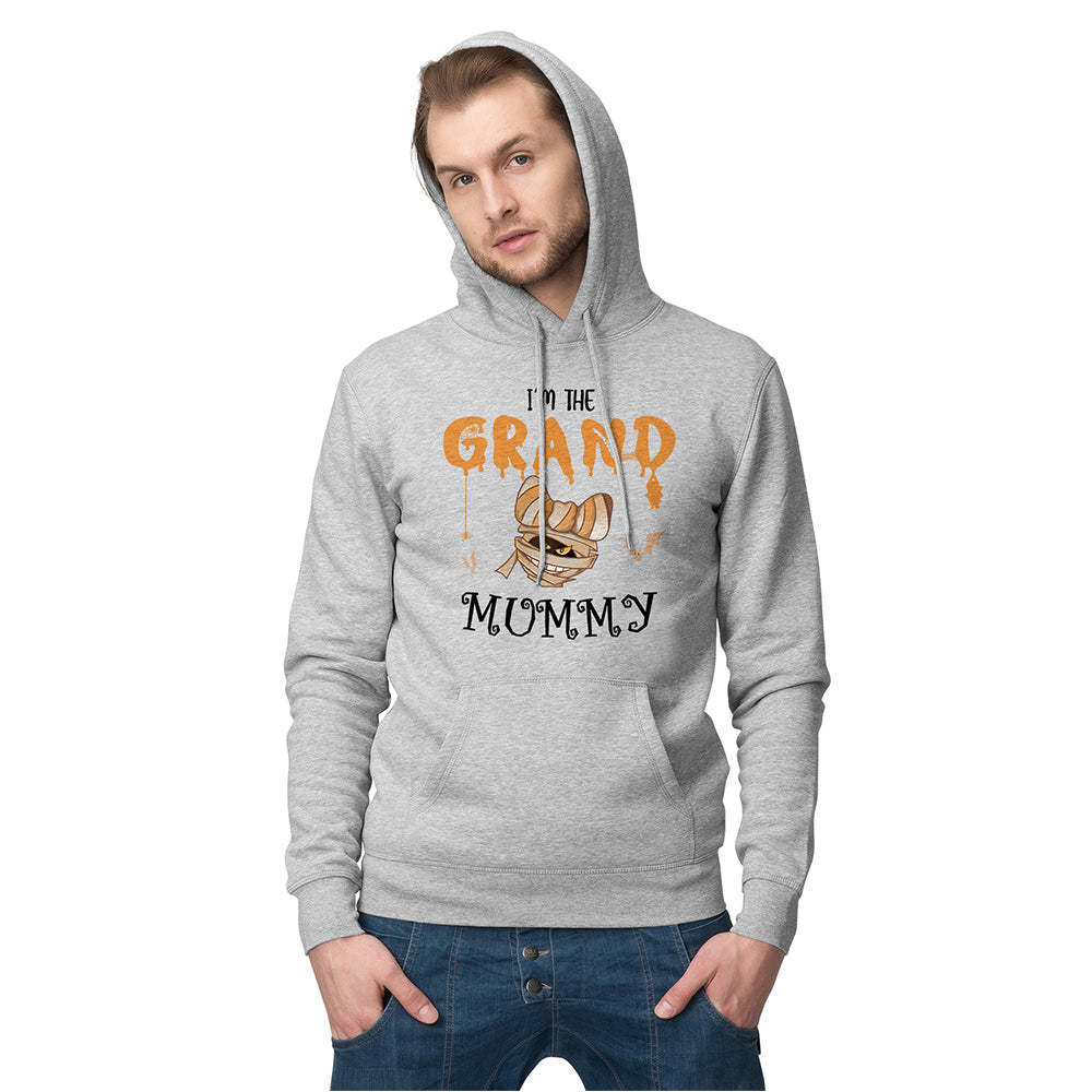 Custom Hoodie Long Sleeve Pullover Men's Hoodie Sweatshirt with Text Halloween Gift - Mummy - 