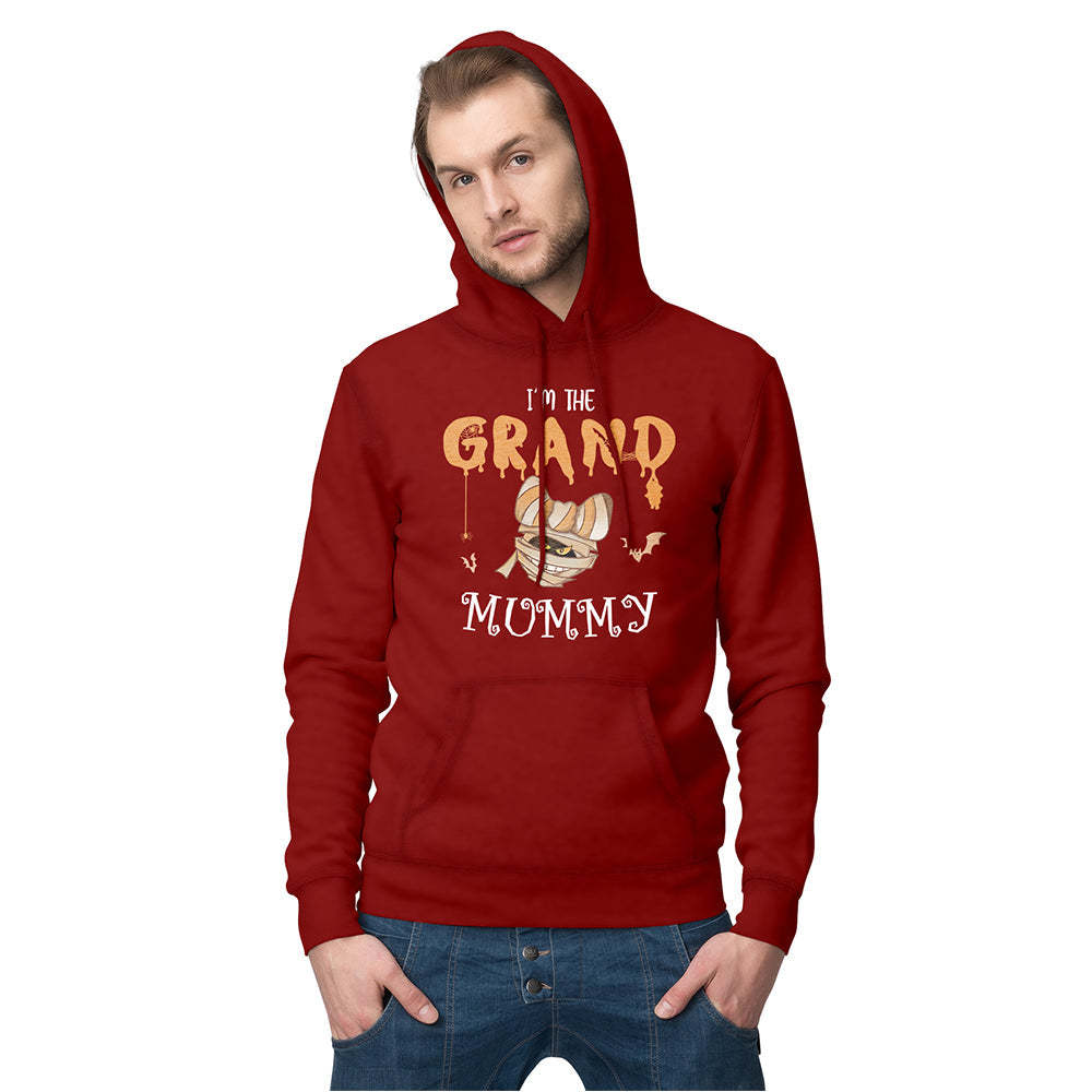 Custom Hoodie Long Sleeve Pullover Men's Hoodie Sweatshirt with Text Halloween Gift - Mummy - 