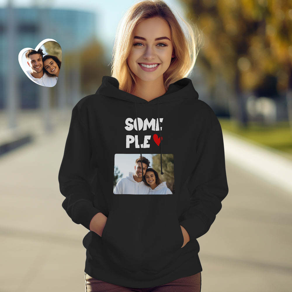 Custom Photo Couple Matching Hoodies Awesome Couple Personalized Hoodie Valentine's Day Gift - 