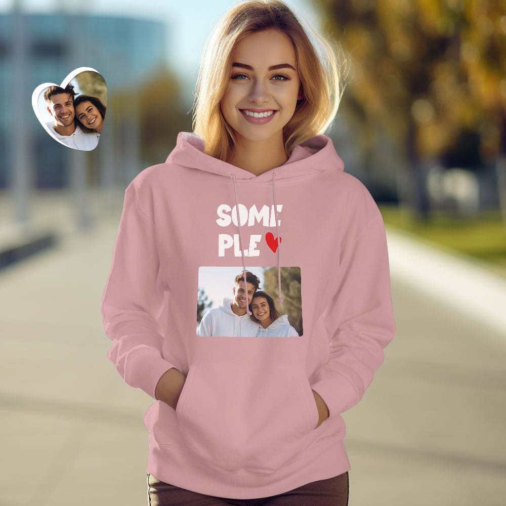 Custom Photo Couple Matching Hoodies Awesome Couple Personalized Hoodie Valentine's Day Gift - 