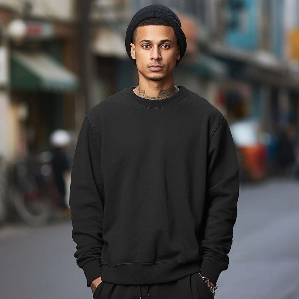 Custom Photo Round Neck Unisex Sweatshirt Personalized Pictures Crewneck Sweatshirts Valentine's Day Gift for Couple - 