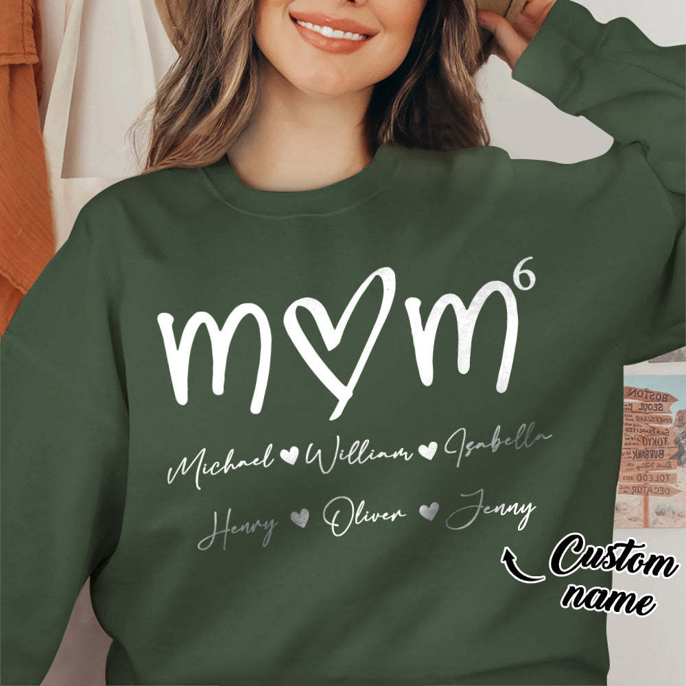 Custom Mama Sweatshirt with Kids Name Personalized Name Sweatshirt Mother's Day Gift - 