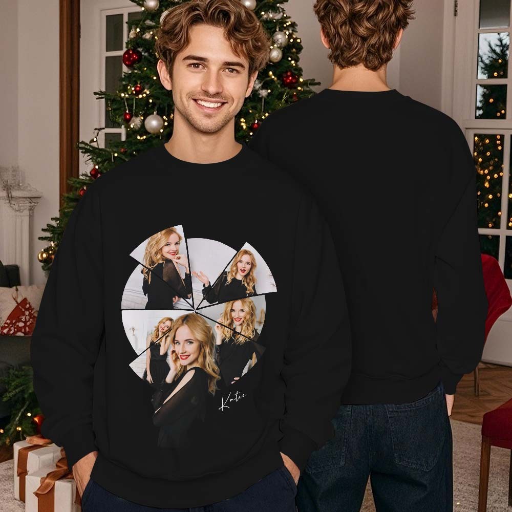 Custom Photo Printing T-shirt Crewneck Hoodie Personalized Your Girlfriend Boyfriend Photo Hoodie - 