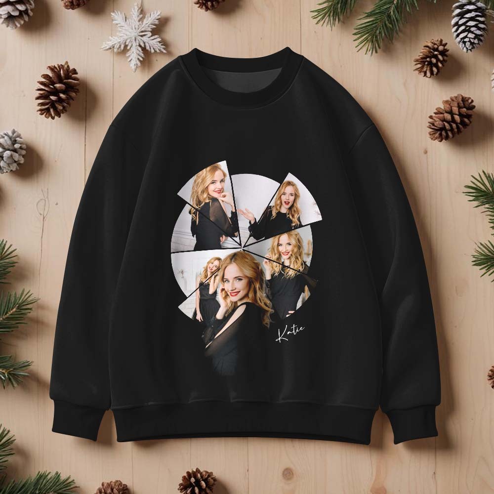 Custom Photo Printing T-shirt Crewneck Hoodie Personalized Your Girlfriend Boyfriend Photo Hoodie - 