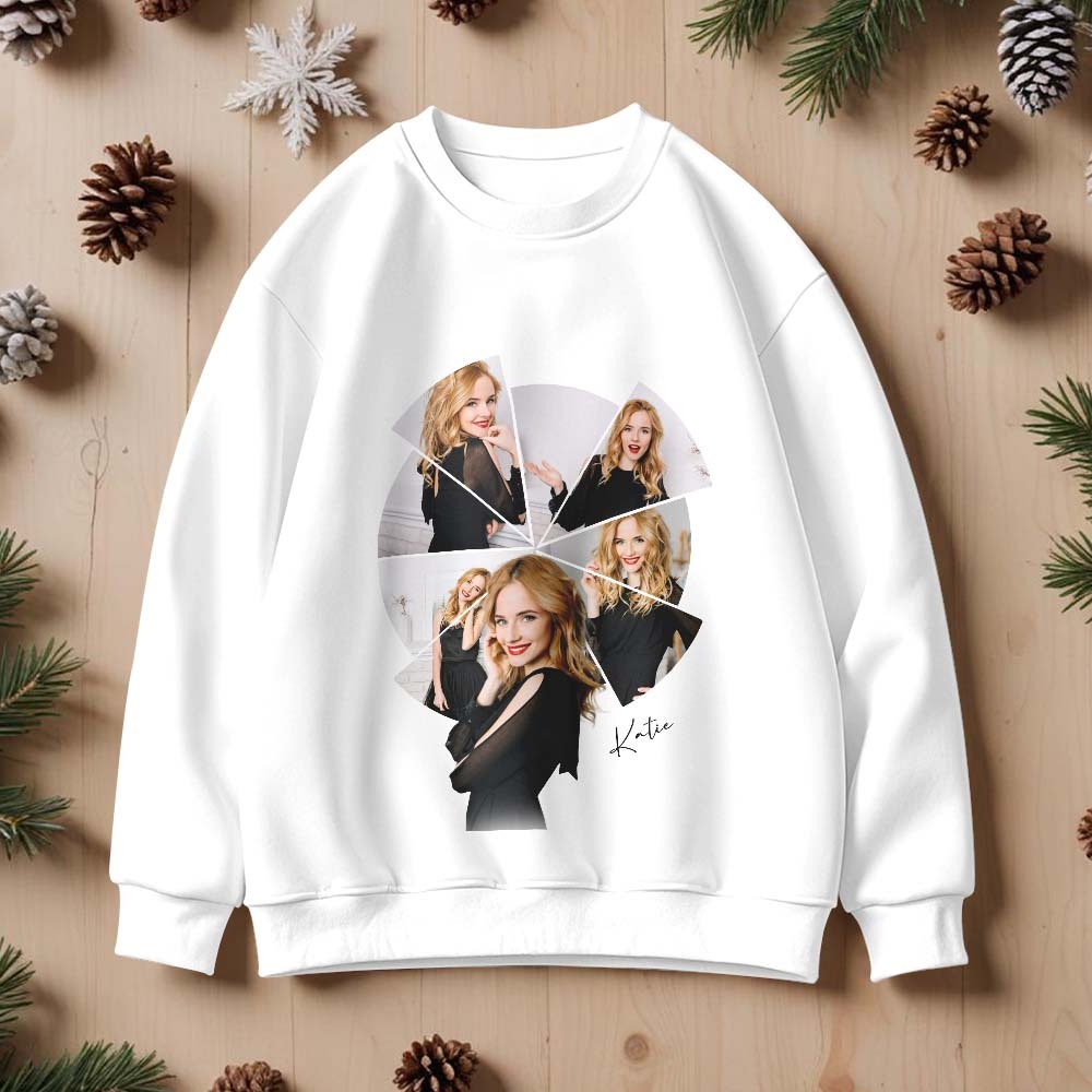 Custom Photo Printing T-shirt Crewneck Hoodie Personalized Your Girlfriend Boyfriend Photo Hoodie - 