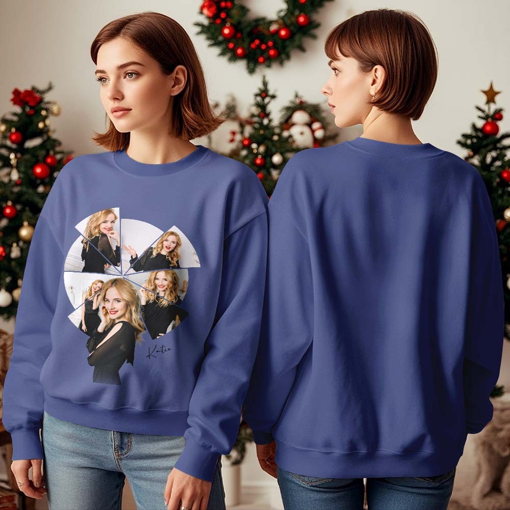 Custom Photo Printing T-shirt Crewneck Hoodie Personalized Your Girlfriend Boyfriend Photo Hoodie - 