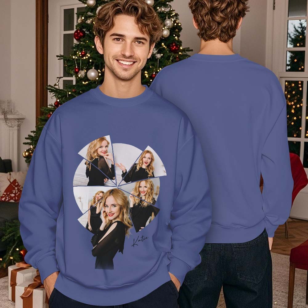 Custom Photo Printing T-shirt Crewneck Hoodie Personalized Your Girlfriend Boyfriend Photo Hoodie - 