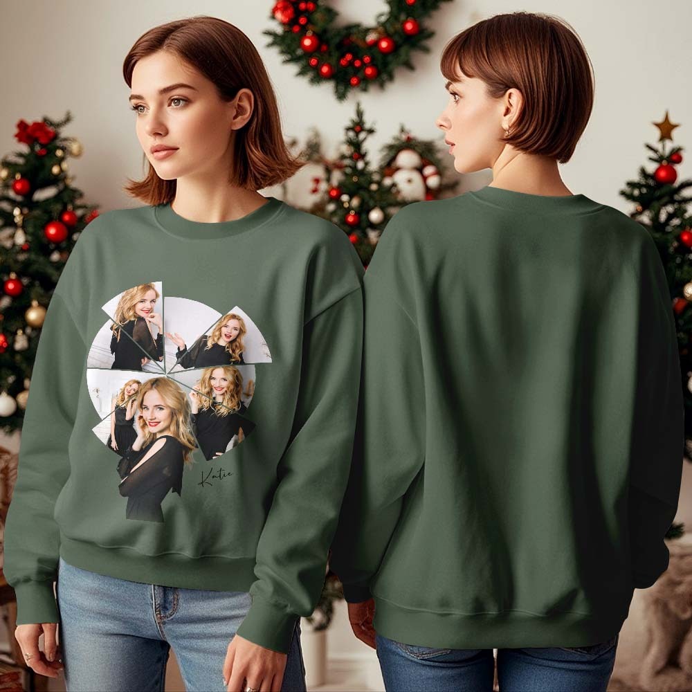 Custom Photo Printing T-shirt Crewneck Hoodie Personalized Your Girlfriend Boyfriend Photo Hoodie - 