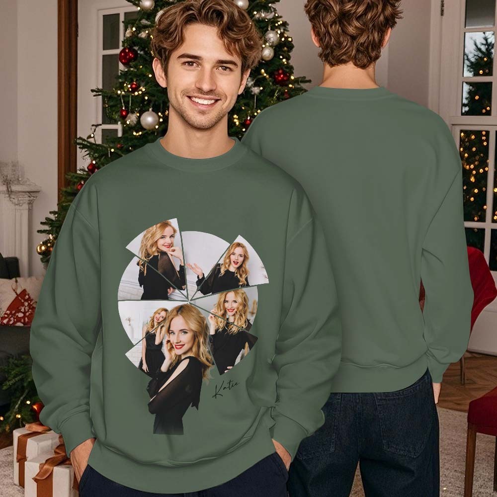 Custom Photo Printing T-shirt Crewneck Hoodie Personalized Your Girlfriend Boyfriend Photo Hoodie - 