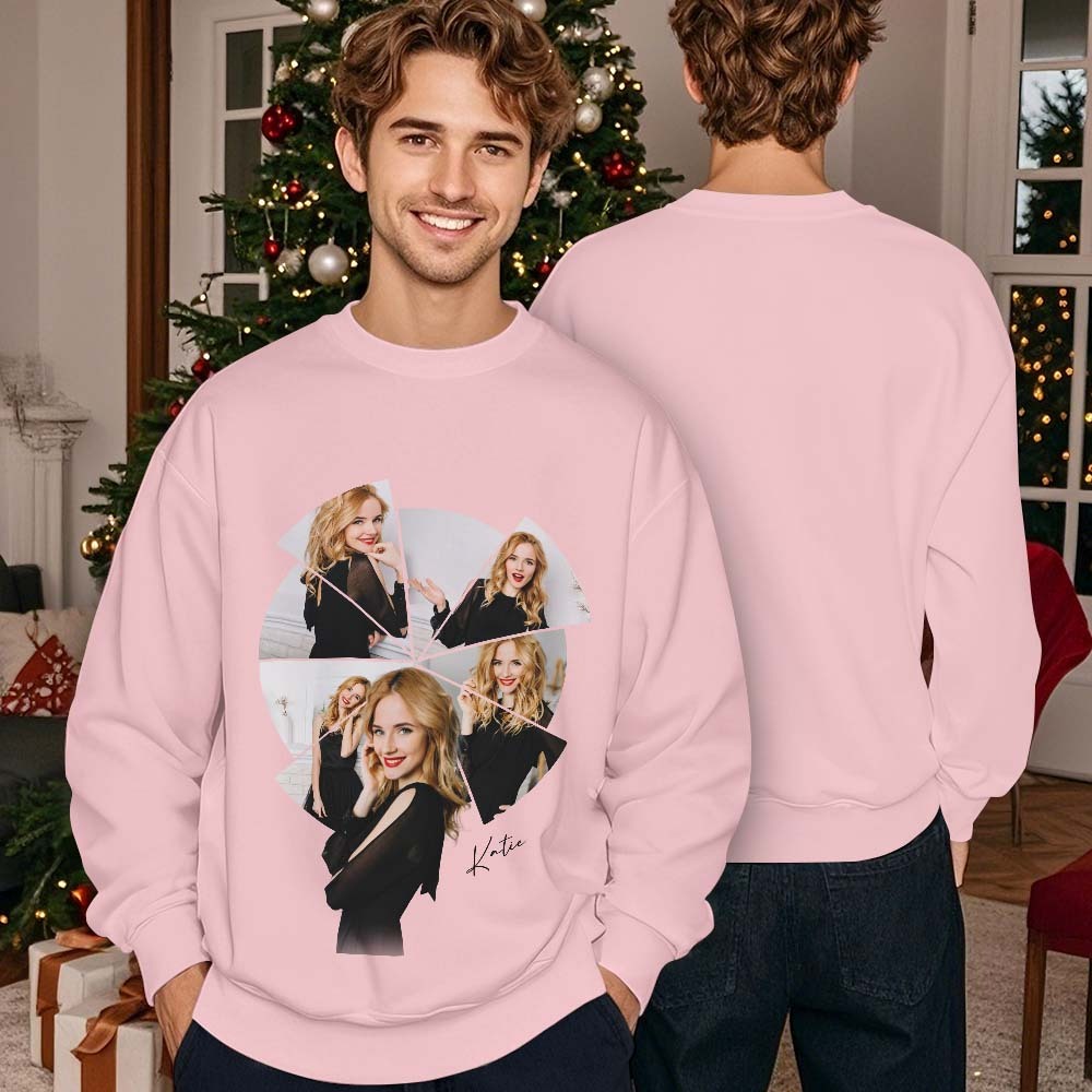 Custom Photo Printing T-shirt Crewneck Hoodie Personalized Your Girlfriend Boyfriend Photo Hoodie - 