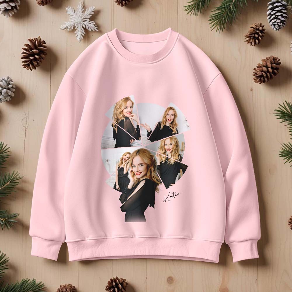 Custom Photo Printing T-shirt Crewneck Hoodie Personalized Your Girlfriend Boyfriend Photo Hoodie - 