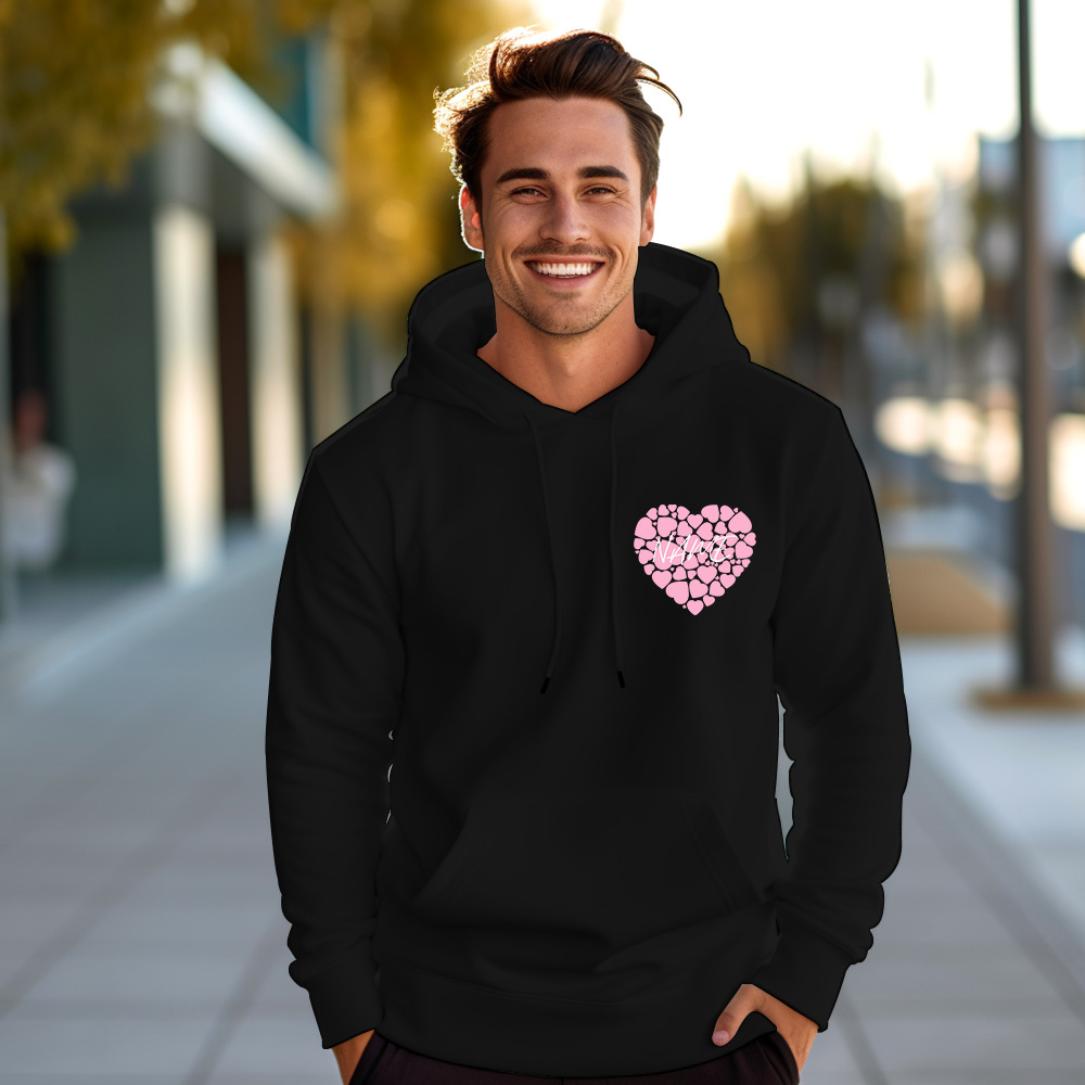 Custom Name Hoodies Personalized Teacher Heart Hoodies Gift For Valentine's Day - 