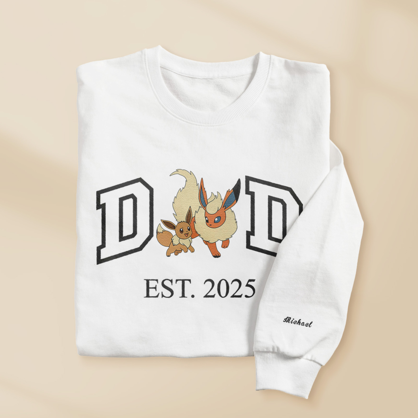 Custom Cartoon PKM DAD Embroidered Sweatshirt