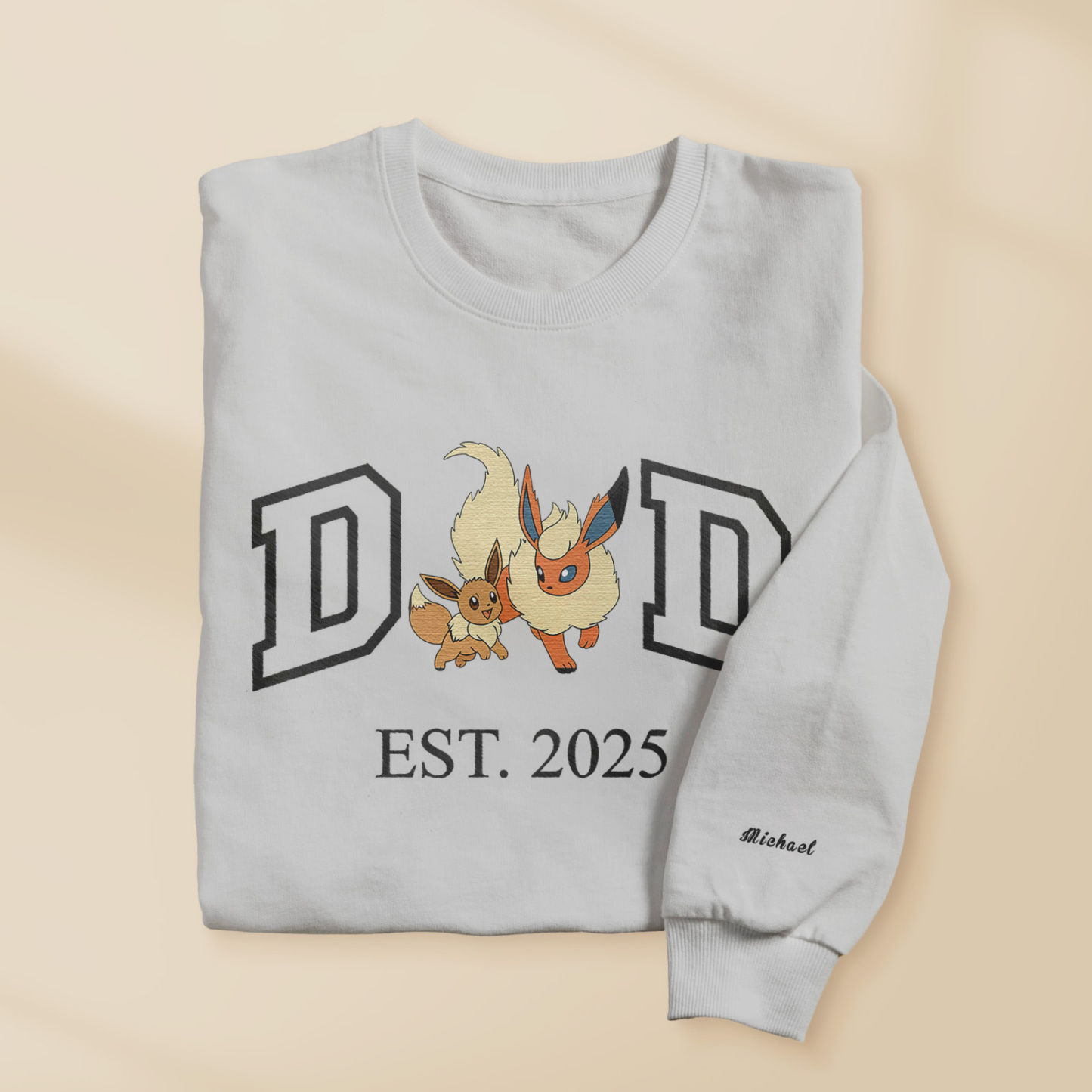 Custom Cartoon PKM DAD Embroidered Sweatshirt
