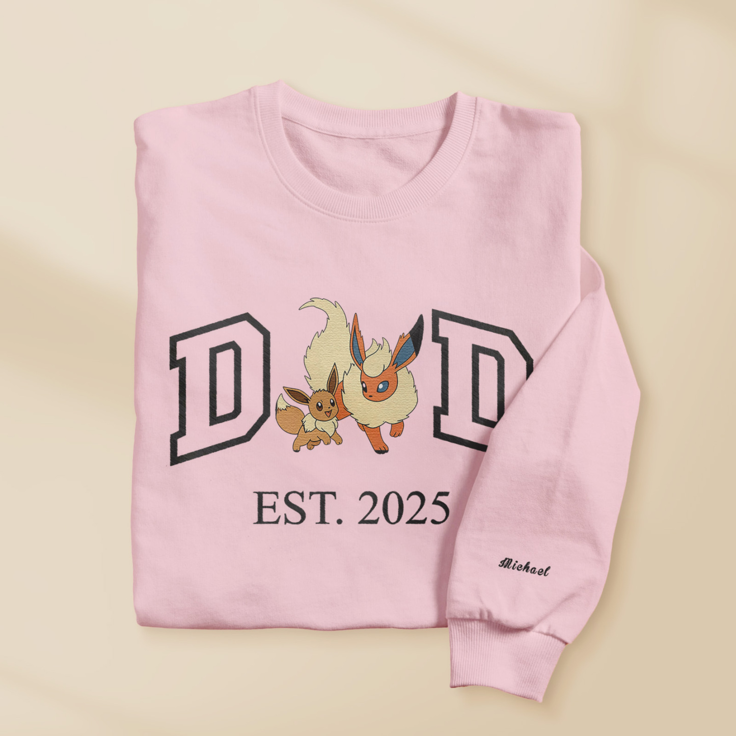 Custom Cartoon PKM DAD Embroidered Sweatshirt
