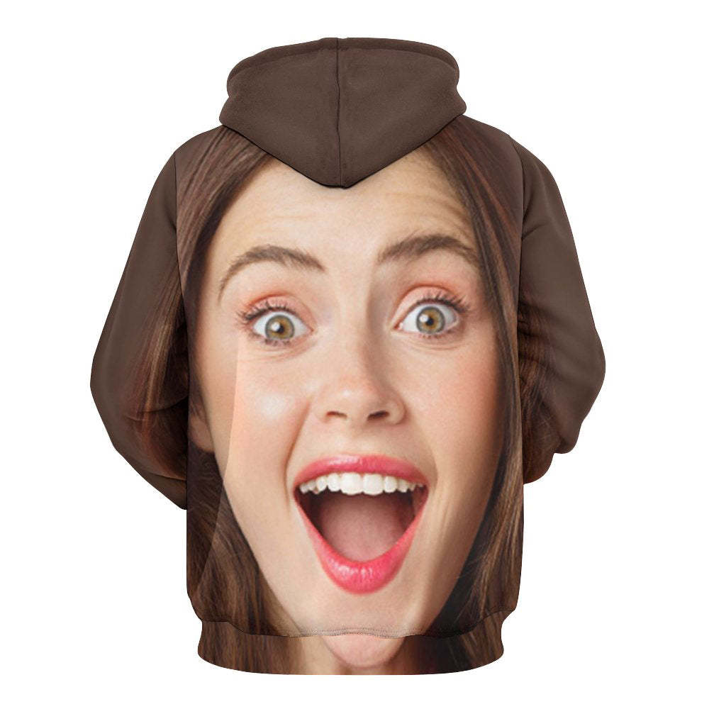 Personalized Funny Big Face Loose Hoodie Top Custom Unisex Sweatshirt - 