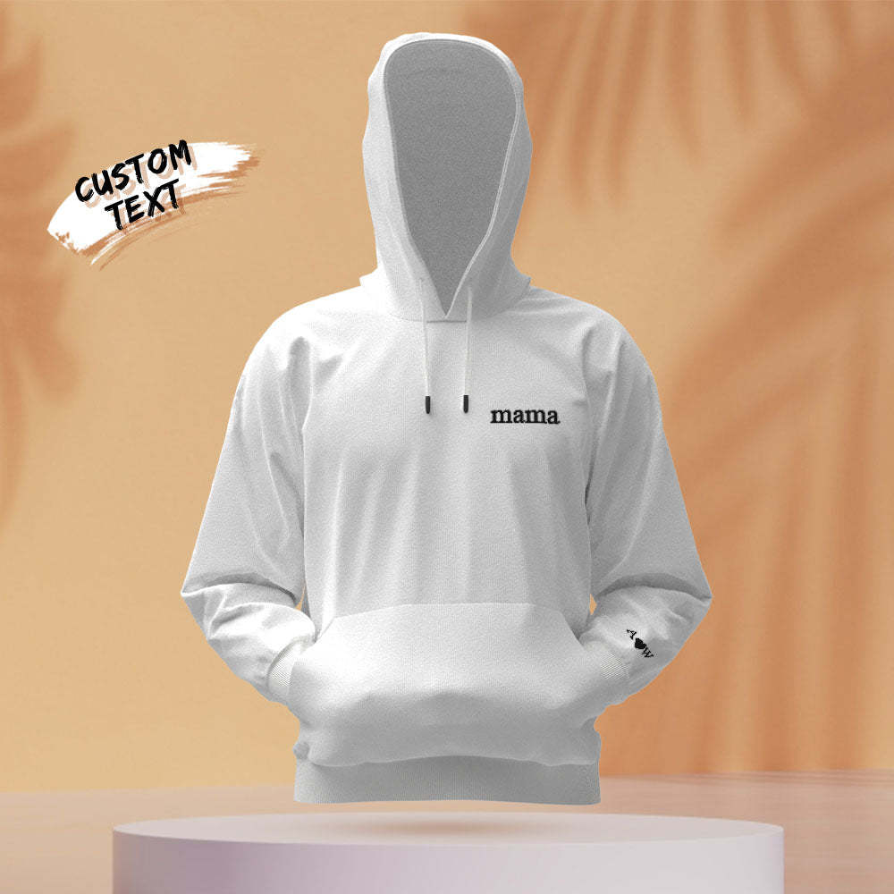 Custom Engraved Hooded Sweater Color Embroidery Mother's Day Gifts - 