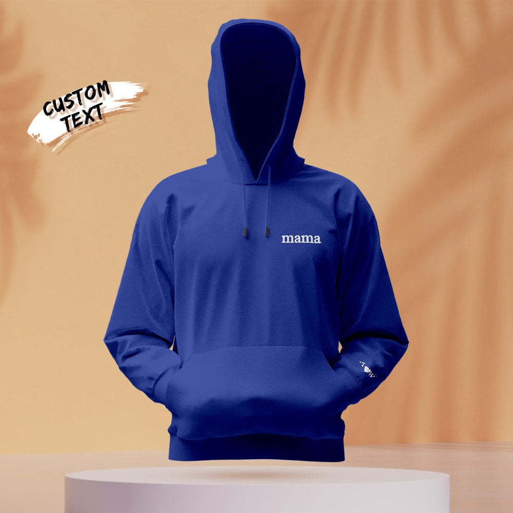 Custom Engraved Hooded Sweater Color Embroidery Mother's Day Gifts - 