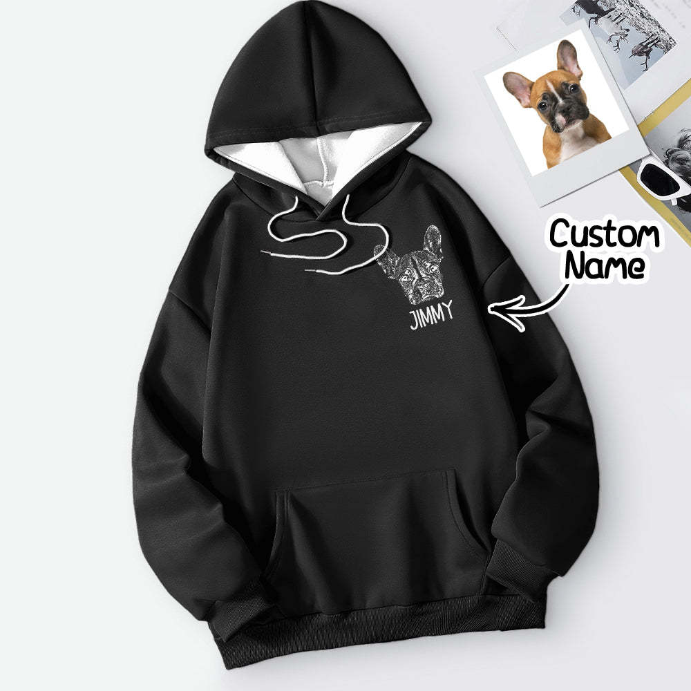 Personalized Pet Portrait Hoodie Custom Pet Sweatshirt Gift for Pet Lovers - 
