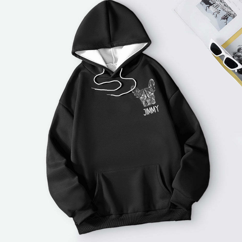 Personalized Pet Portrait Hoodie Custom Pet Sweatshirt Gift for Pet Lovers - 