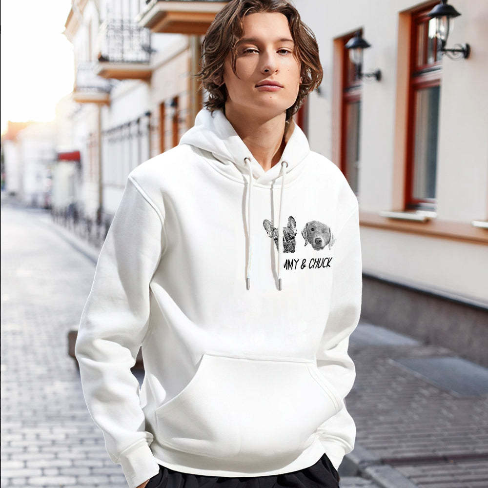 Personalized Pet Portrait Hoodie Custom Pet Sweatshirt Gift for Pet Lovers - 