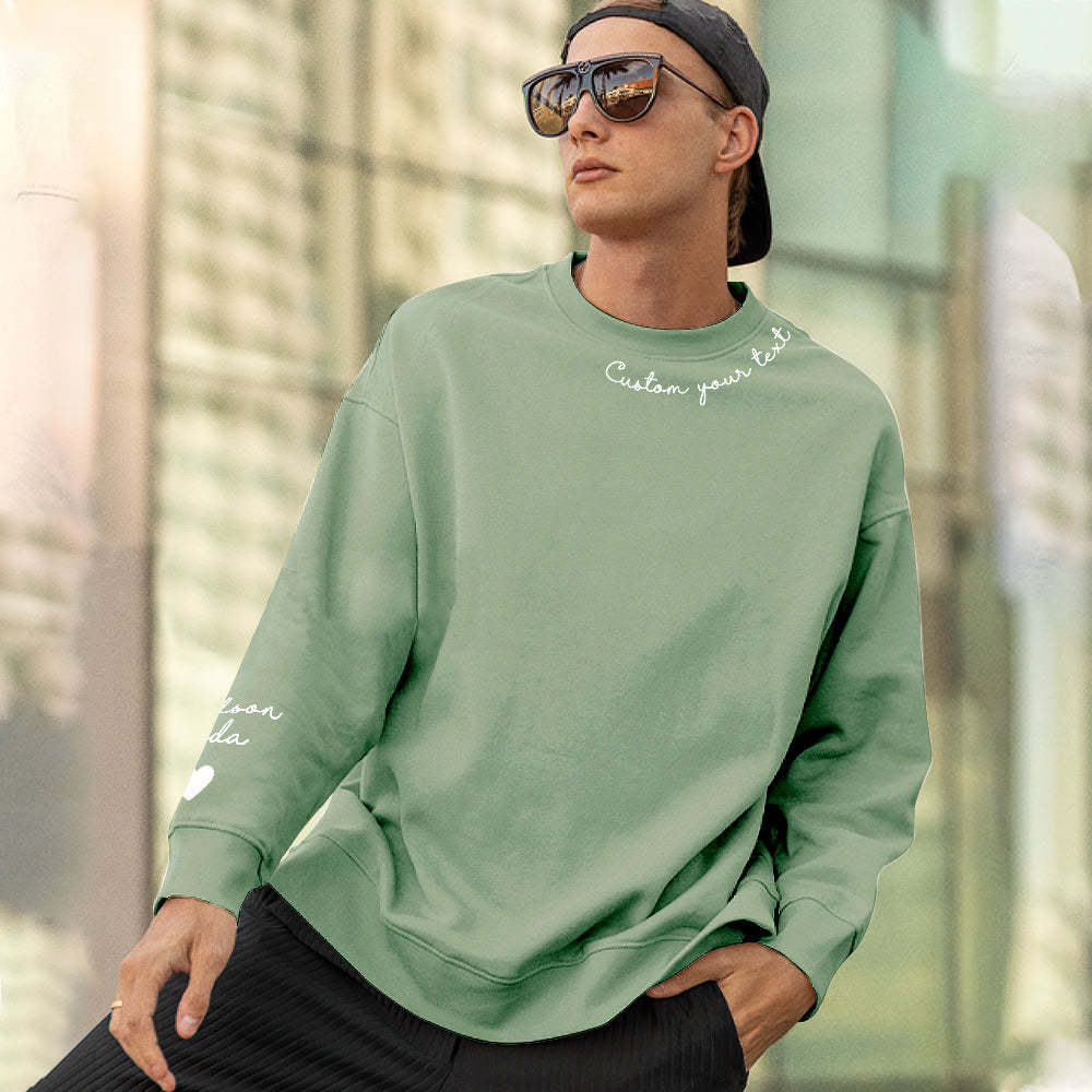 Custom Text Sweatshirt Personalized Names Round Neck Hoodie Gifts - 