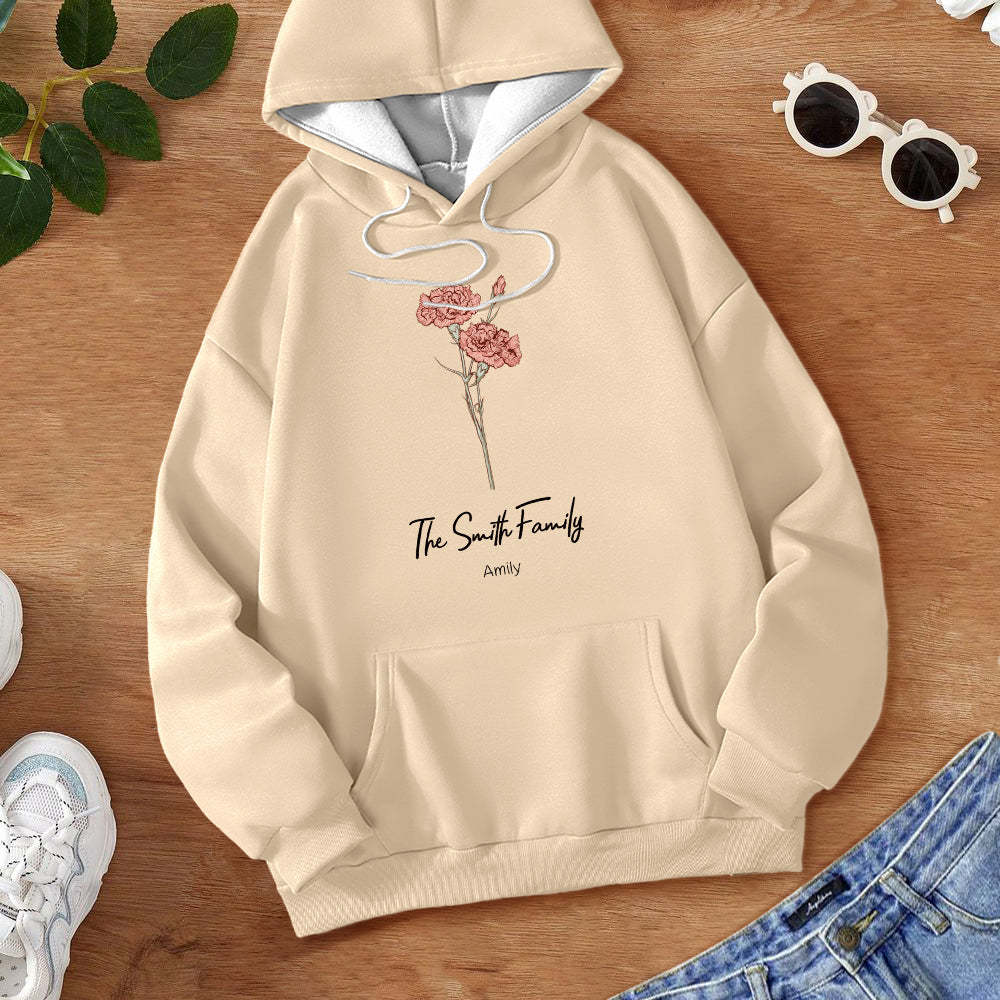 Custom Birth Flower Bouquet Sweatshirt Personalized Birth Flower Sweater Gifts for Mom - 