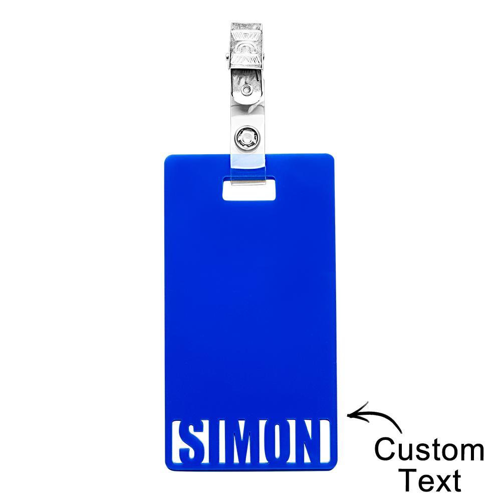 Custom Name Staff Badge Arcylic Badge Buddy for ID Card, Work ID Badge Holder - Myphotowallet