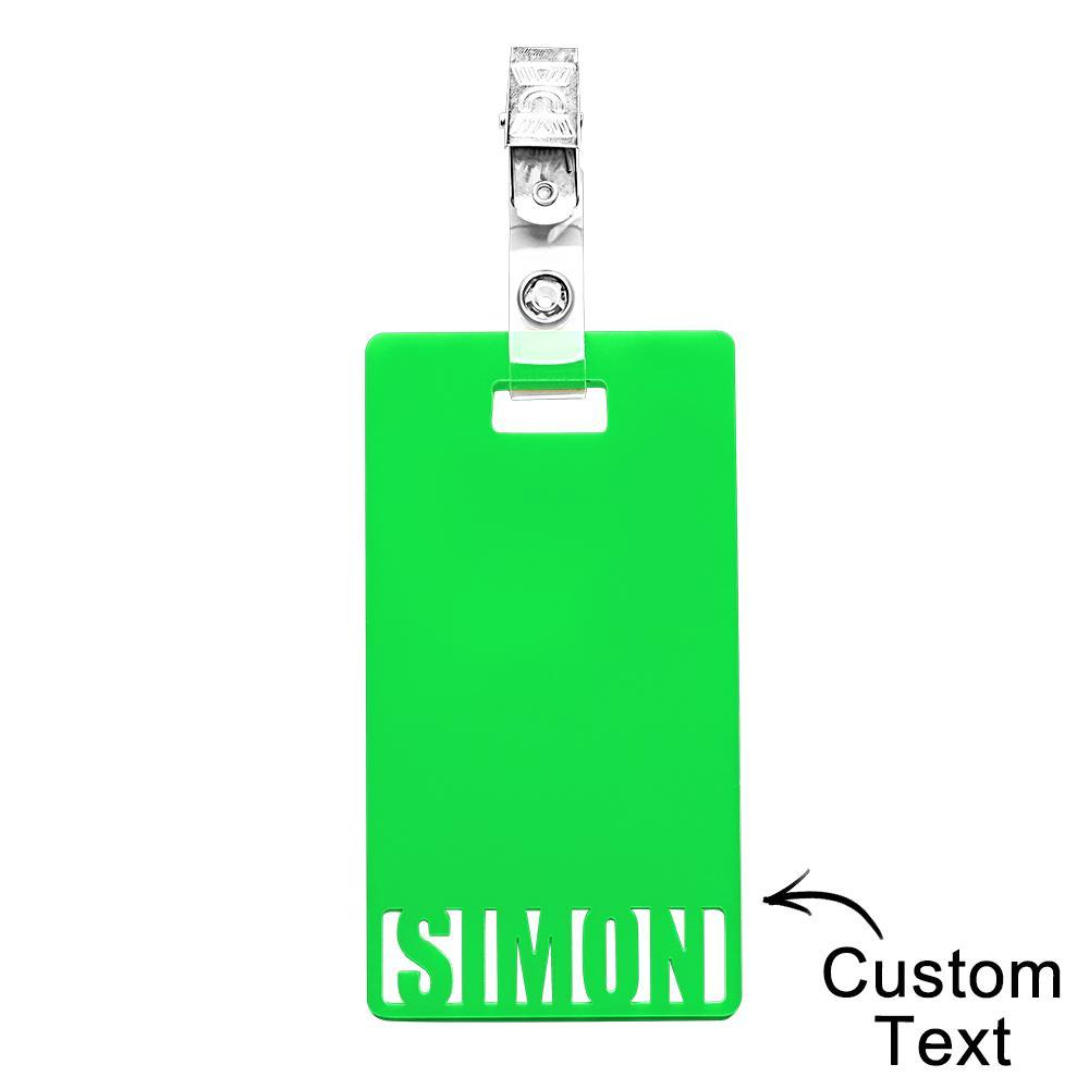 Custom Name Staff Badge Arcylic Badge Buddy for ID Card, Work ID Badge Holder - Myphotowallet