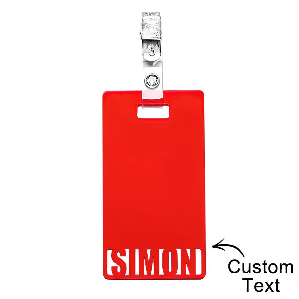 Custom Name Staff Badge Arcylic Badge Buddy for ID Card, Work ID Badge Holder - Myphotowallet